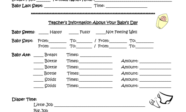 Infant Daily Report | Daycare Ctr Ideas | Infant Daily in Daycare Infant Daily Report Template