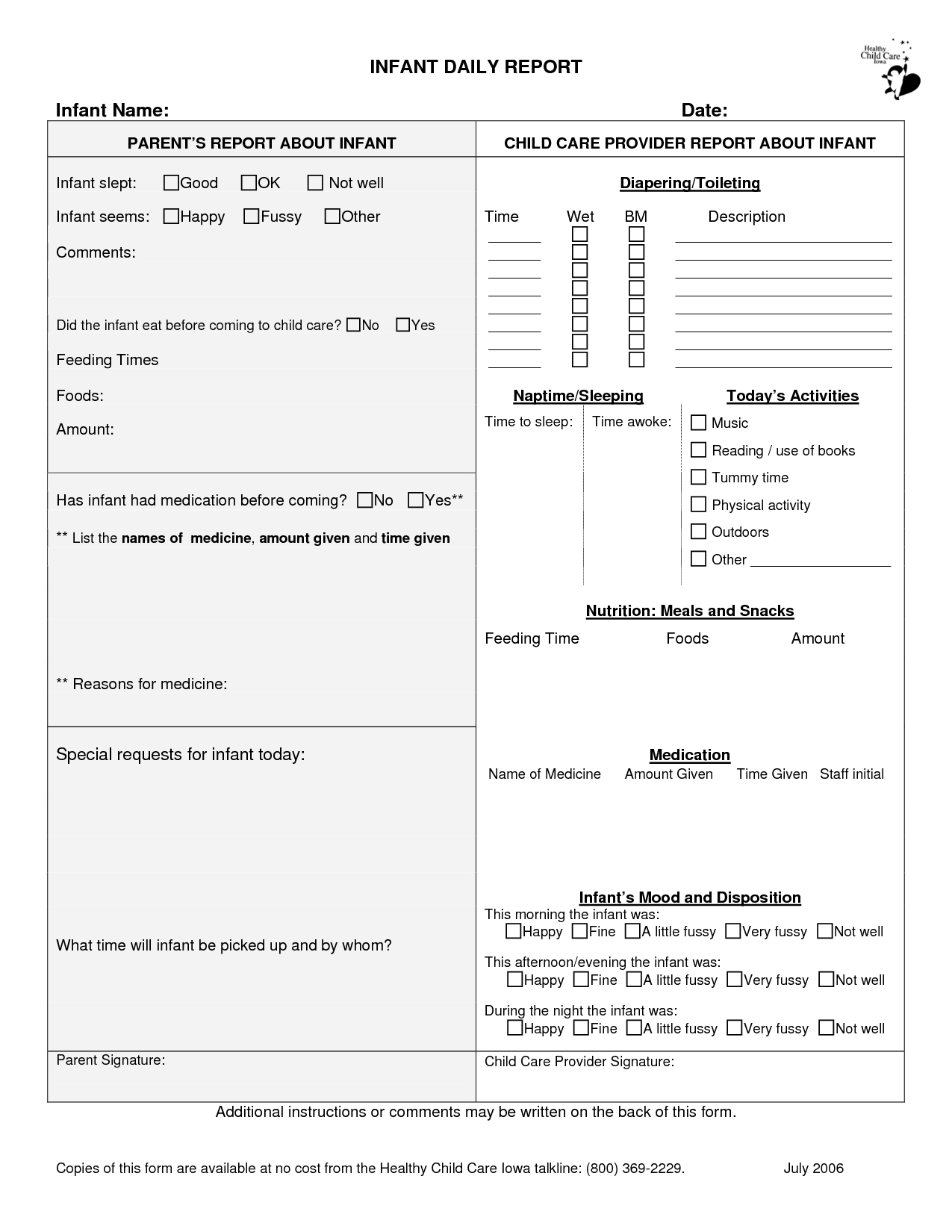 Infant Daily Report – Google Search | Home Daycare Ideas Regarding Daycare Infant Daily Report Template