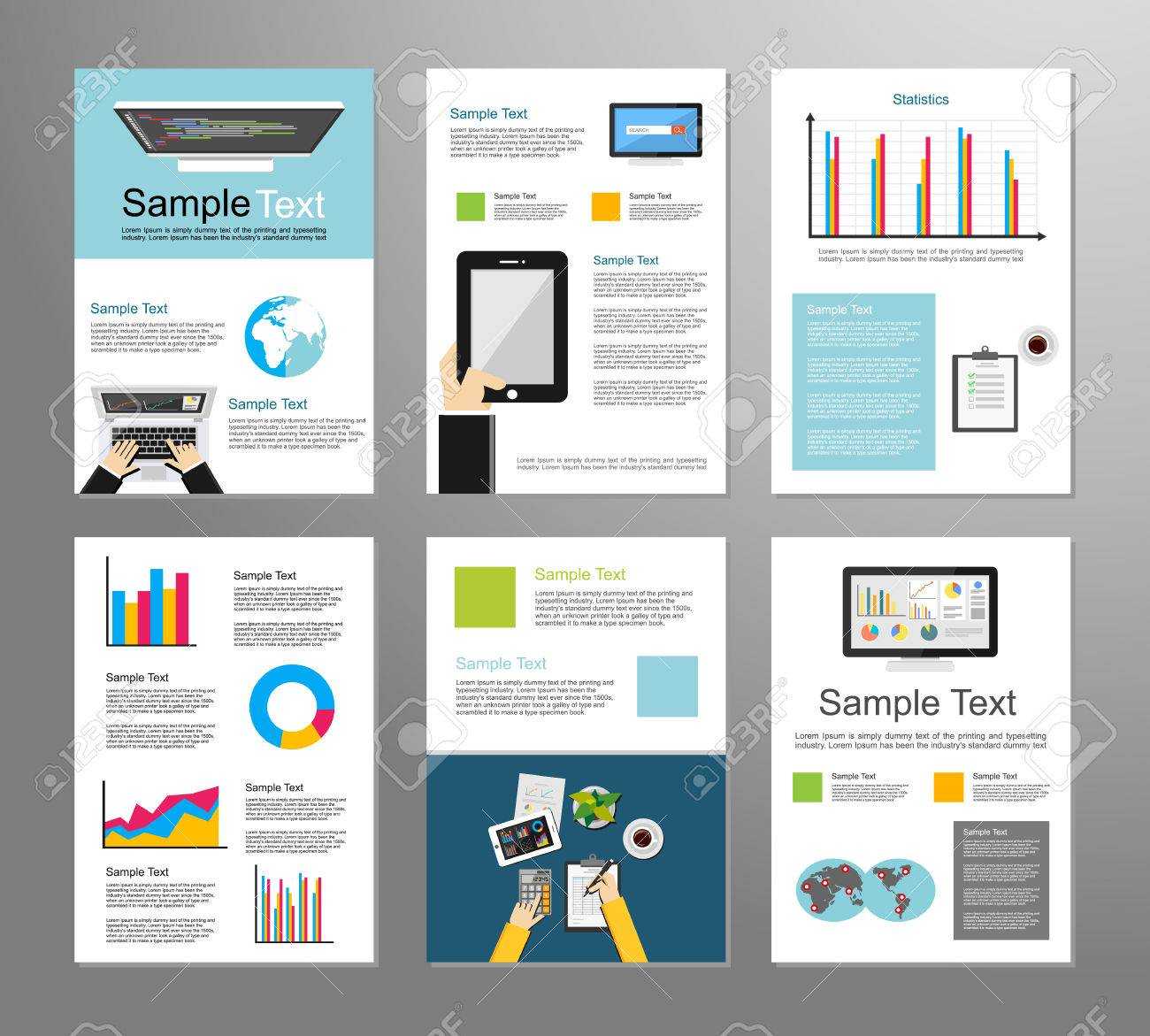 Information Technology Or Business Infographic Elements. It Background With Regard To Technical Brochure Template