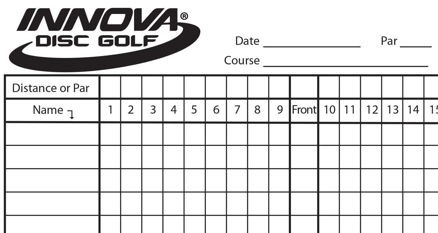 Innova Scorecard - Innova Disc Golf Within Golf Score Cards Template