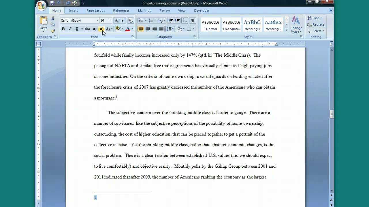 Inserting A Footnote In Word (Turabian Footnote Bib. Style) With Turabian Template For Word