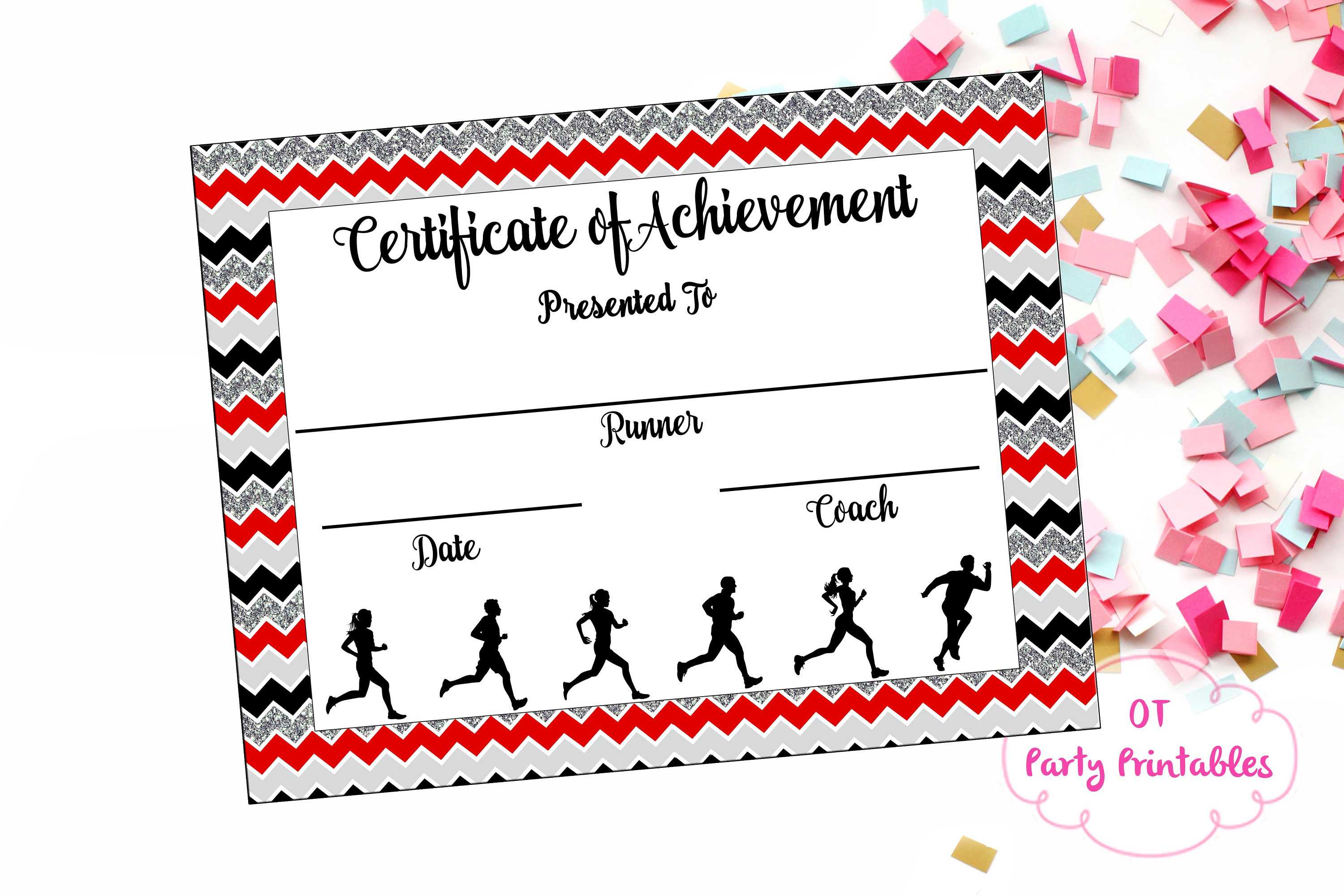 Instant Download – Cross Country Certificate – Track And Field – Running  Certificate – Jog A Thon Printable – Running Achievement Pertaining To Track And Field Certificate Templates Free
