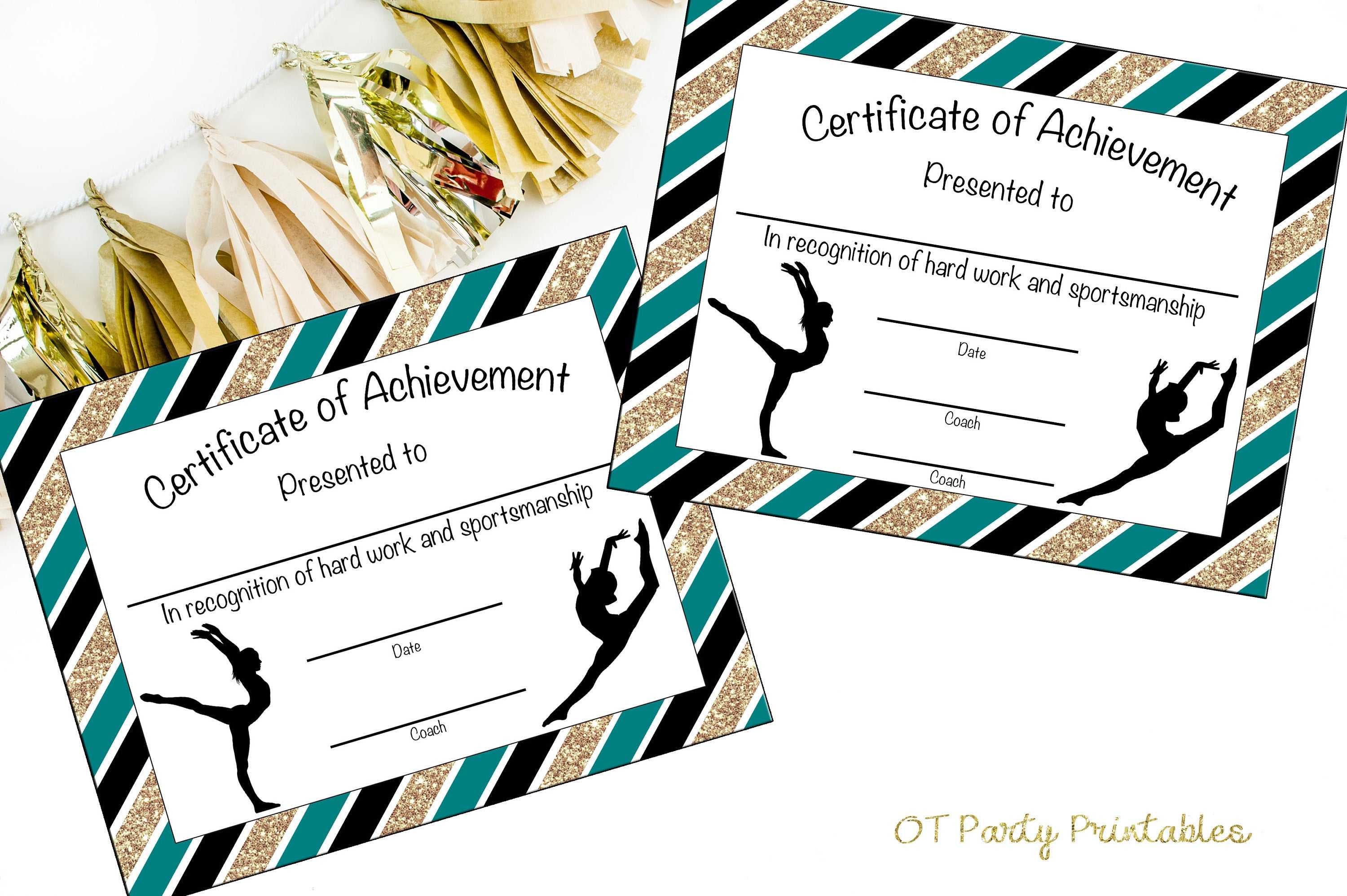 Instant Download – Gymnastics Award – Gymnastics Certificate – Printable  Gymnastics Award – Sports Achievement – You Print – Gymnastics Meet With Gymnastics Certificate Template