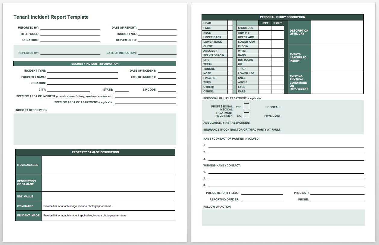 Insurance Incident Report Template – Atlantaauctionco Throughout Incident Report Form Template Qld