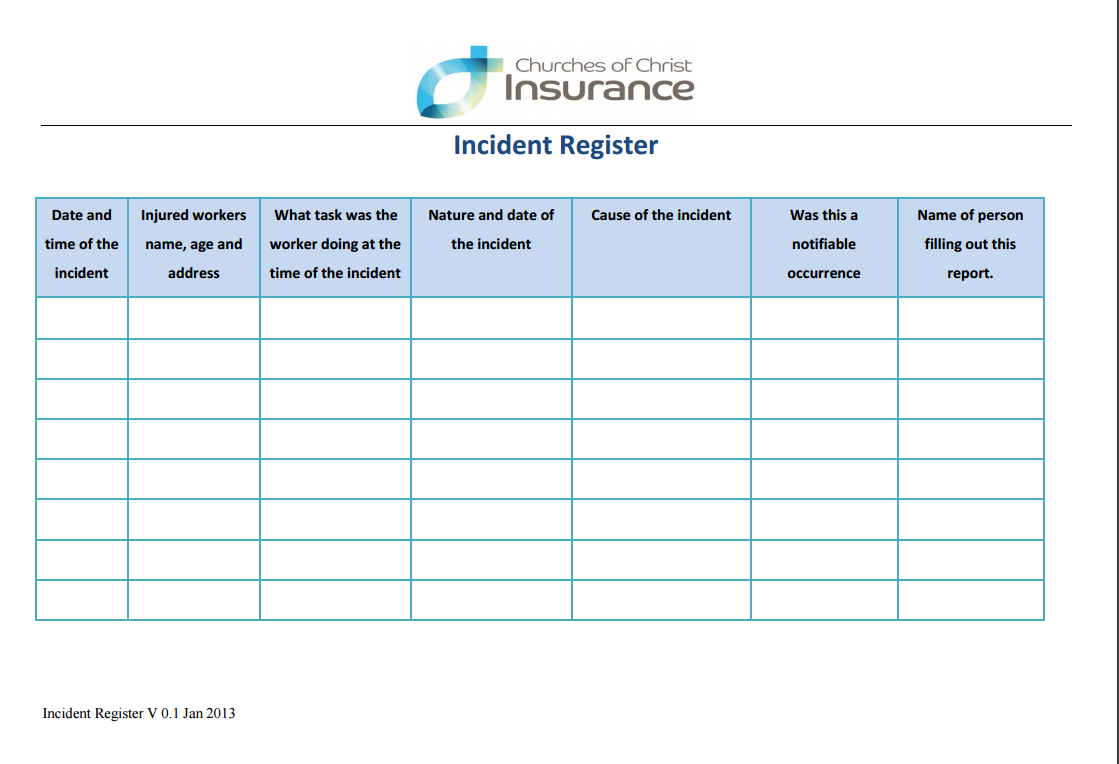 Insurance Register Template How To Get People To Like Regarding Incident Report Register Template