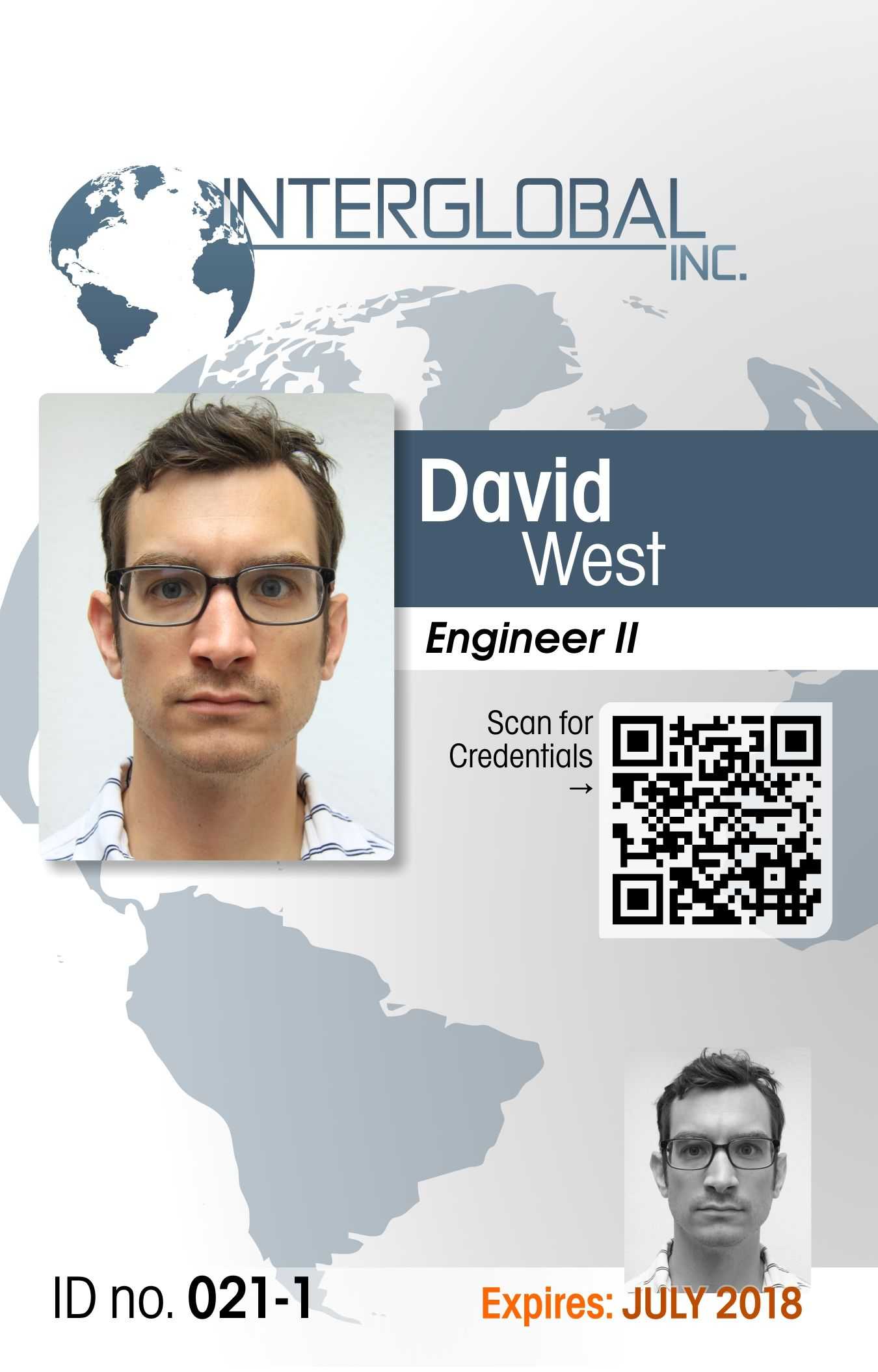 Interglobal Portrait Id Card With Qr Code Credential Throughout Portrait Id Card Template