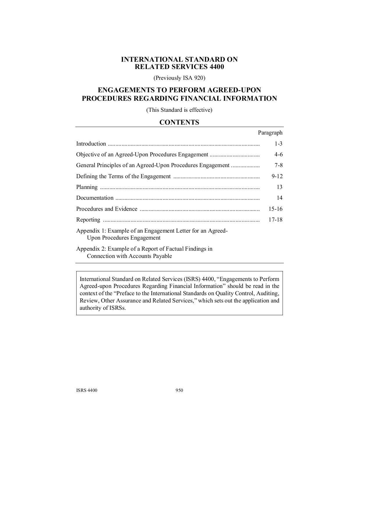 International Standard On Related Services 4400  | Fliphtml5 Inside Agreed Upon Procedures Report Template