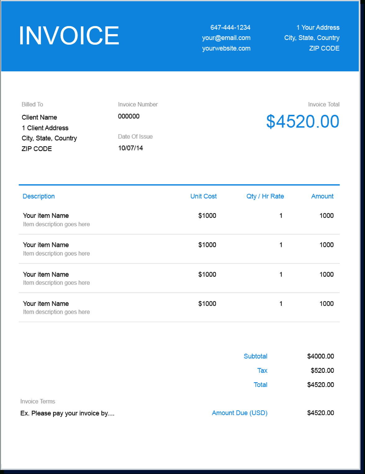 Invoice Template | Create And Send Free Invoices Instantly Inside Free Downloadable Invoice Template For Word