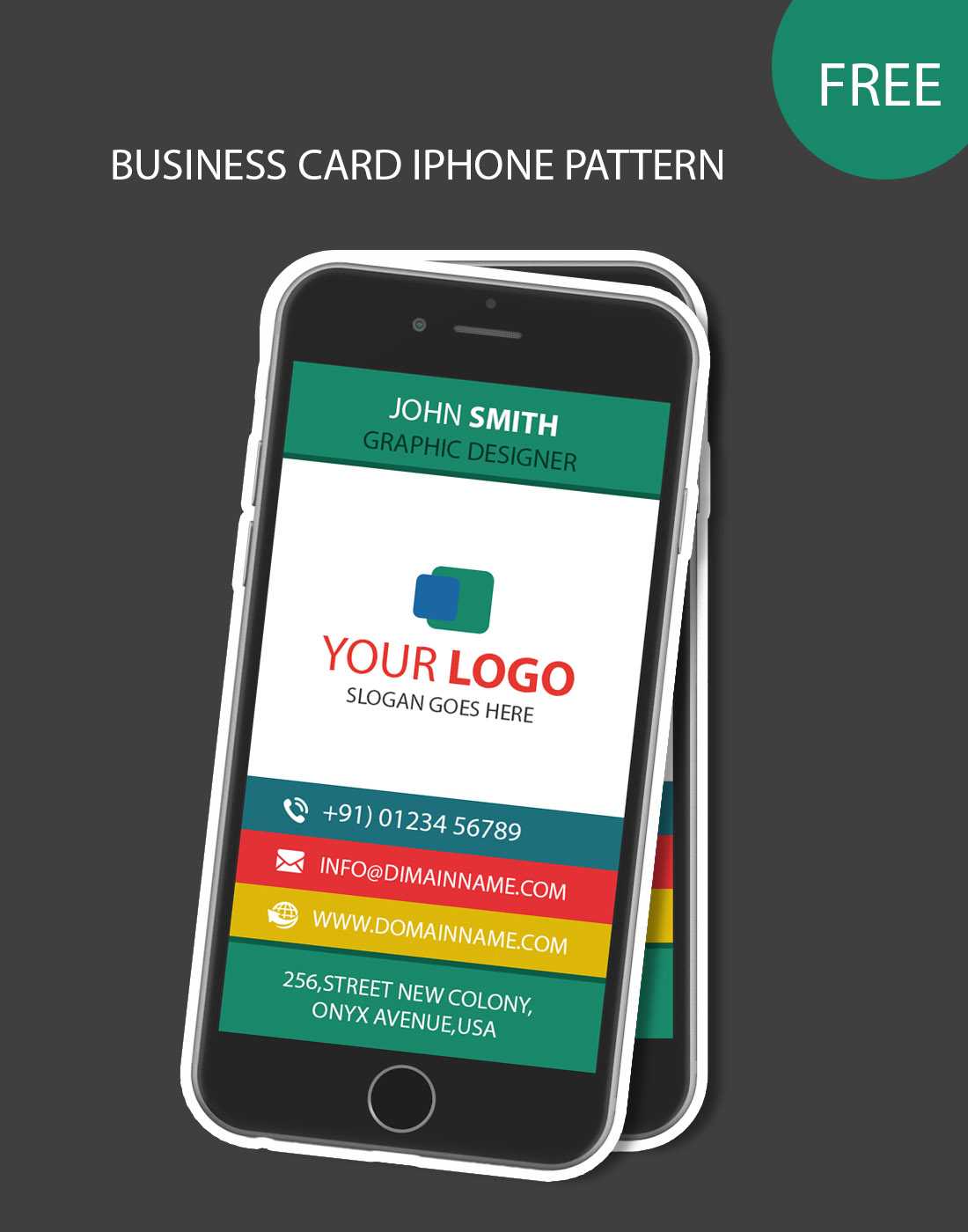 Iphone Pattern Business Card With Regard To Iphone Business Card Template