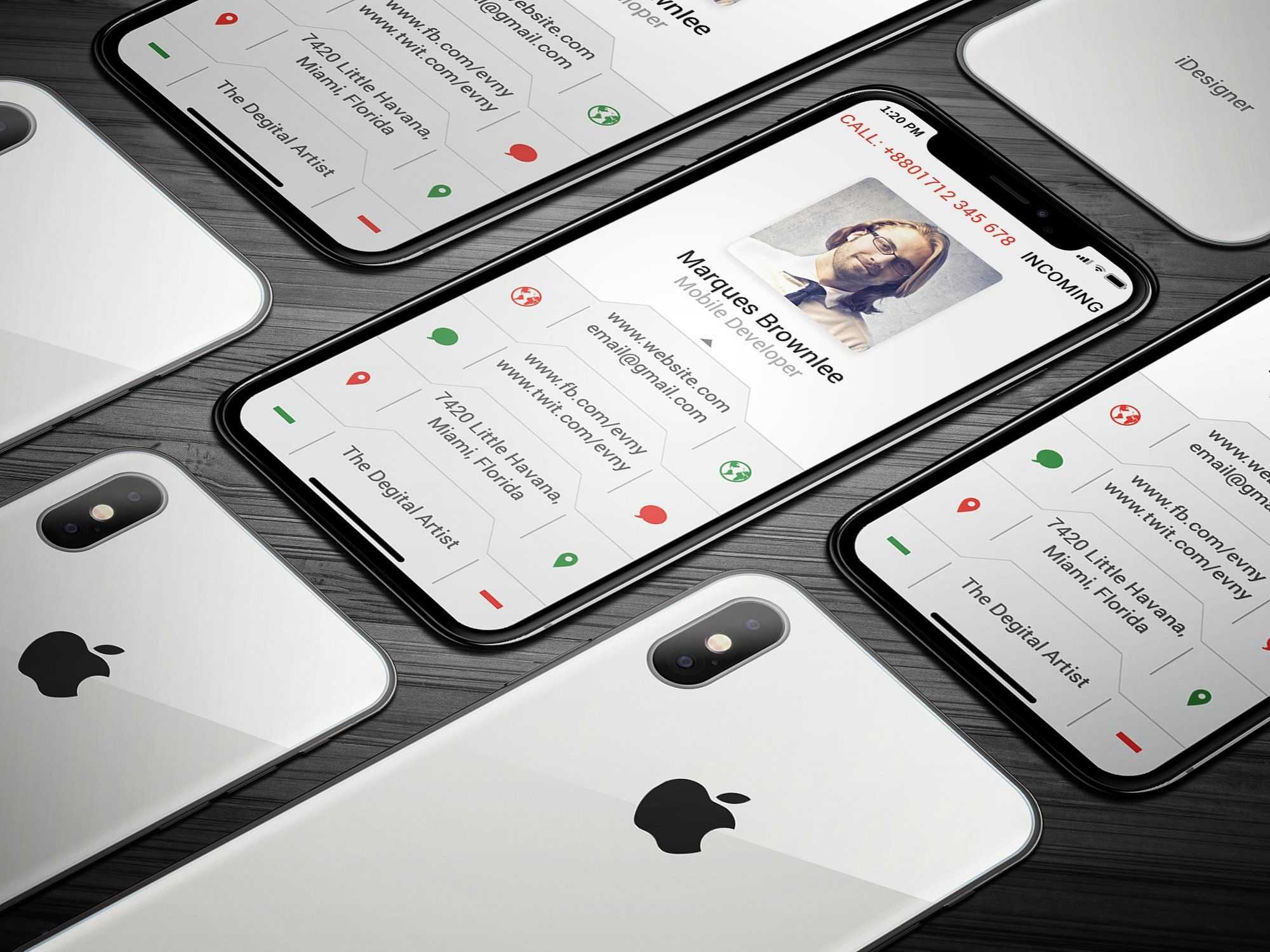 Iphone X Business Card #bleed#dpi#li#features | Tshirt In Iphone Business Card Template