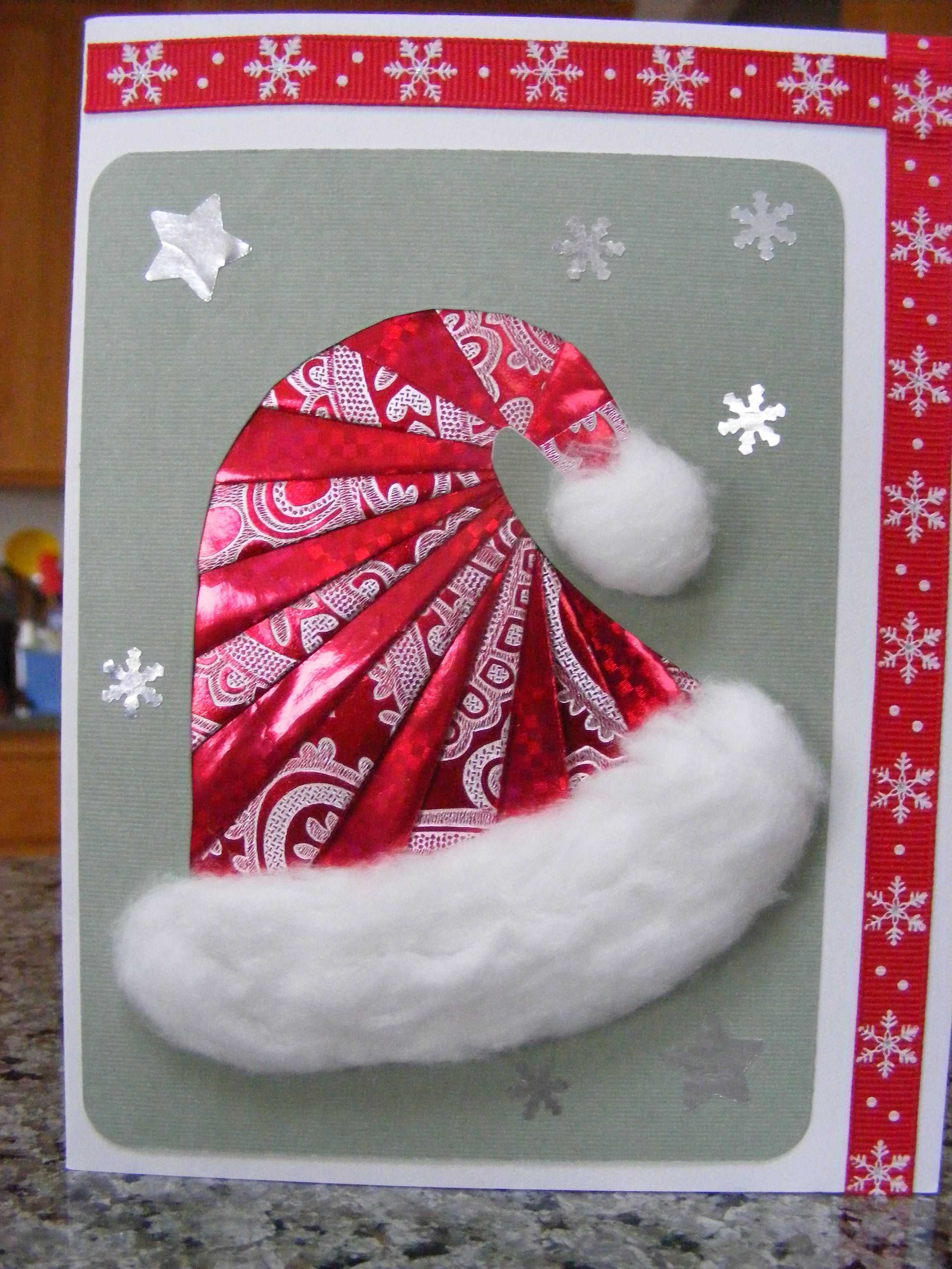 Iris Folded Santa Hat 인터넷카지노게임방법◁Polo416 Regarding Iris Folding Christmas Cards Templates