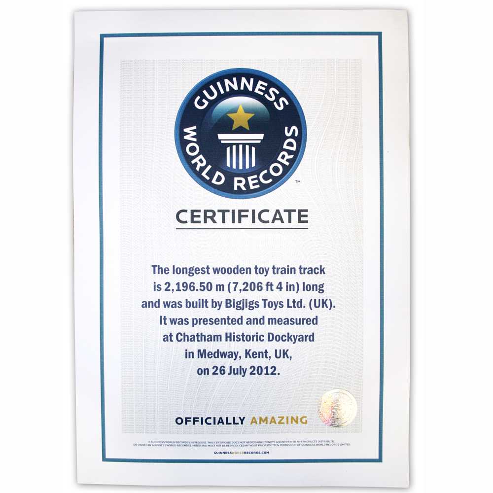 It's Official! | Bigjigs Toys Uk Blog With Regard To Guinness World Record Certificate Template