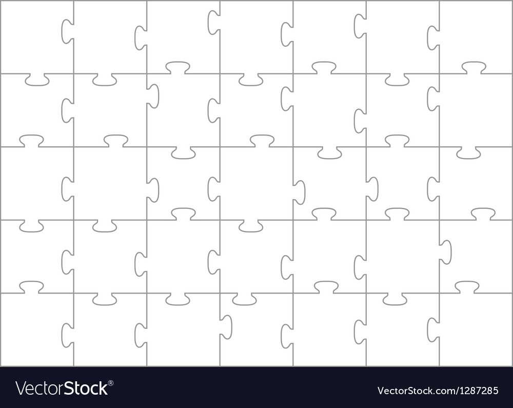 Jigsaw Puzzle Template 35 Pieces In Blank Jigsaw Piece Template