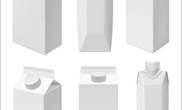 Juice And Milk Blank Packaging Template regarding Blank Packaging Templates