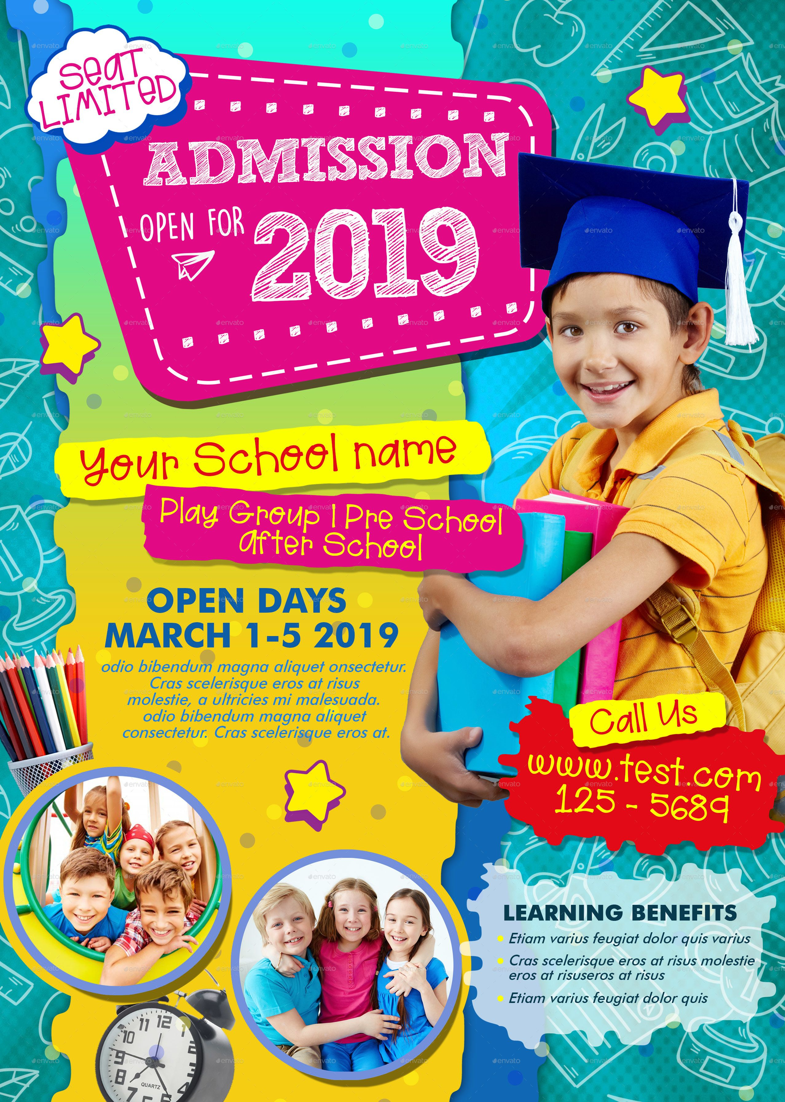 Junior School Admission Flyer | School Advertising, School Intended For Play School Brochure Templates