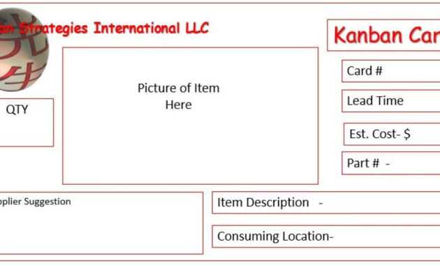 Kanban Card Templates | Kanban Cards, Lean Six Sigma, Card with Kanban Card Template