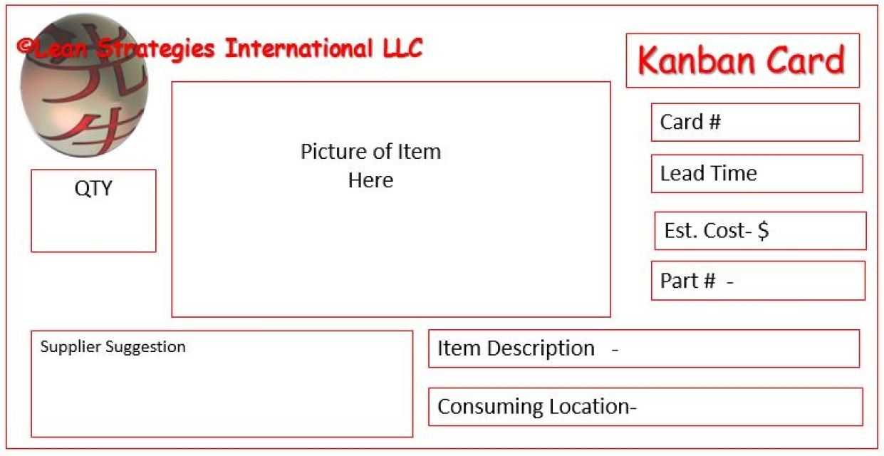 Kanban Card Templates | Kanban Cards, Lean Six Sigma, Card With Kanban Card Template