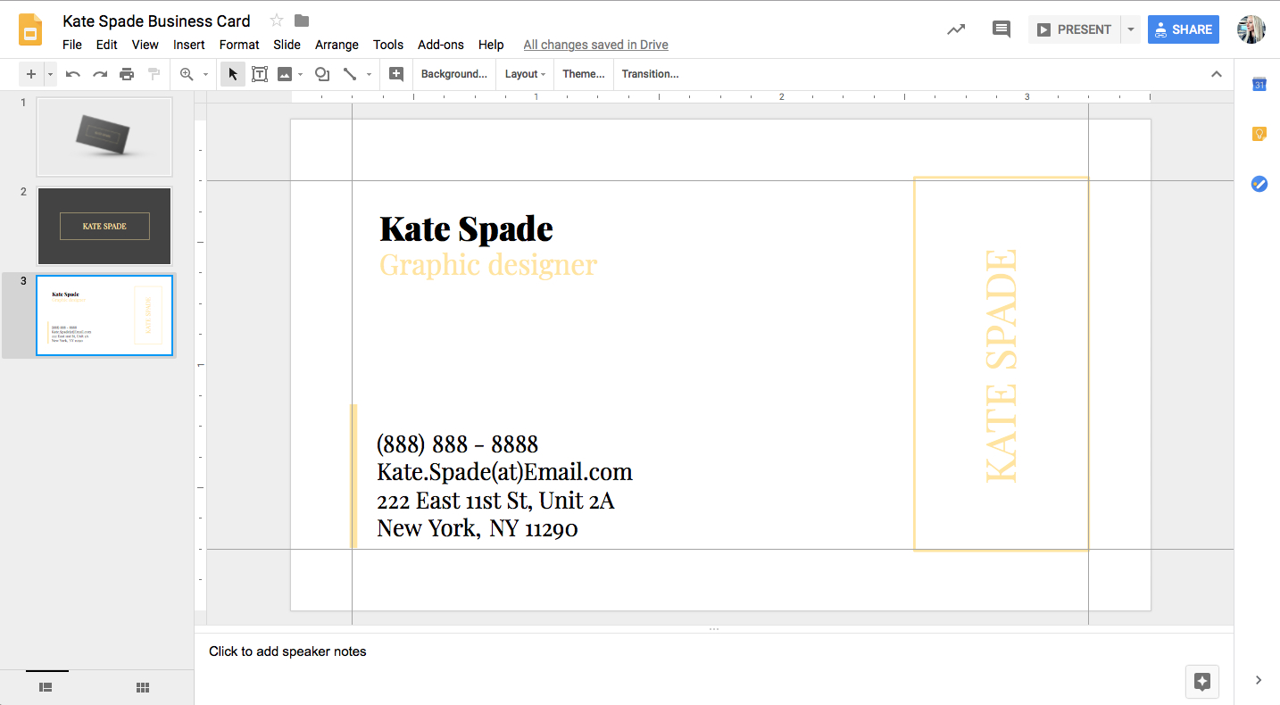 Kate Spade Business Card Template For Google Docs – Stand Regarding Business Card Template For Google Docs