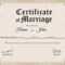 Keepsake Marriage Certificate Template With Certificate Of Marriage Template