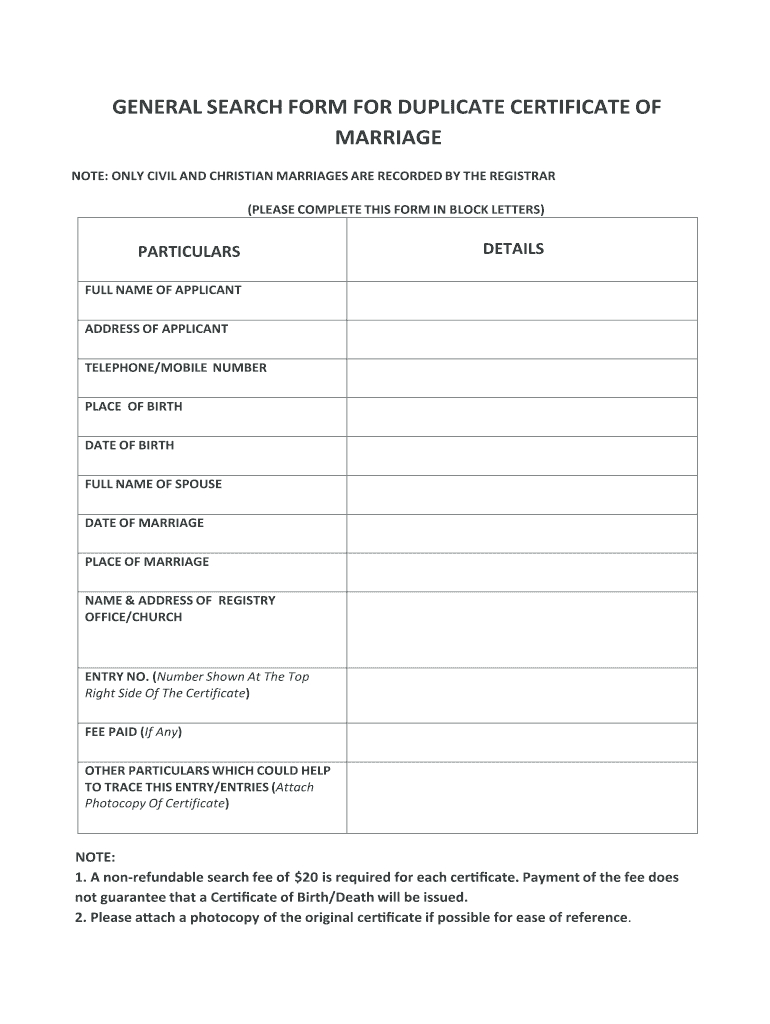 Kenya Marriage Certificate Sample – Fill Online, Printable Inside Certificate Of Disposal Template