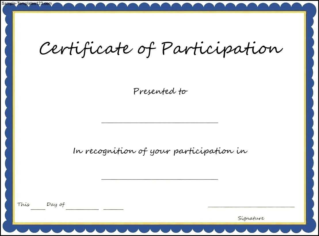Key Components To Include On Certificate Of Participation Intended For Certificate Of Participation Template Word