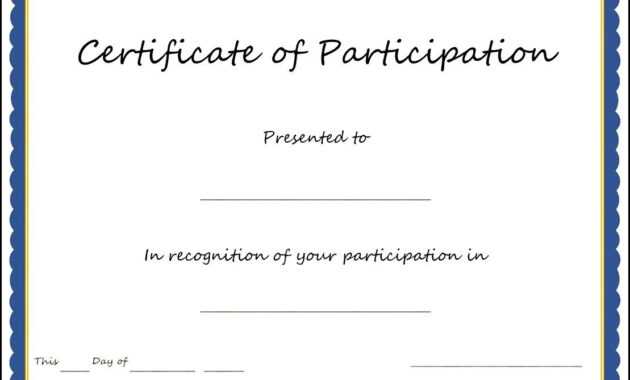 Key Components To Include On Certificate Of Participation regarding Certificate Of Participation Template Doc