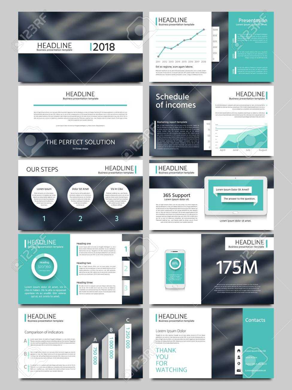 Keynote Style Business Presentation Vector Template. Multipurpose.. Pertaining To Keynote Brochure Template