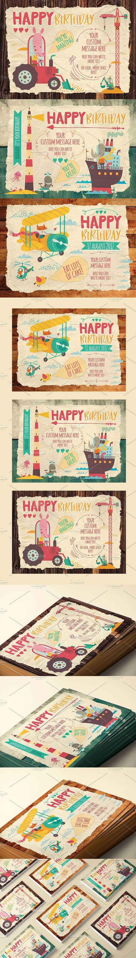 Kids Birthday Cards #children | Best Card Templates | Kids In Birthday Card Collage Template