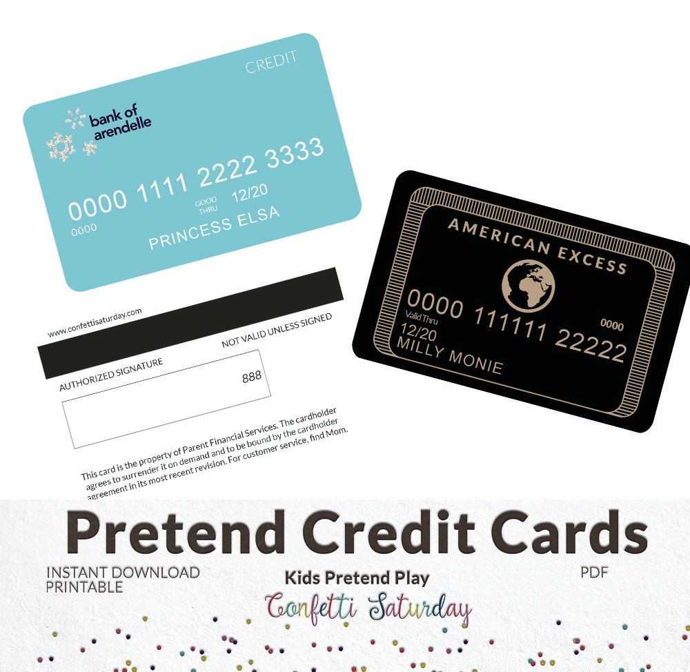 Kids Credit Card – Pretend Play – Imaginary Credit Card With Regard To Credit Card Template For Kids
