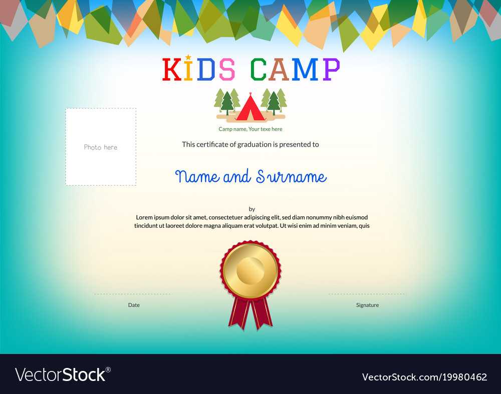 Kids Summer Camp Diploma Or Certificate Template Regarding Summer Camp Certificate Template