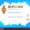 Kids Summer Camp Diploma Or Certificate Template — Stock Within Summer Camp Certificate Template