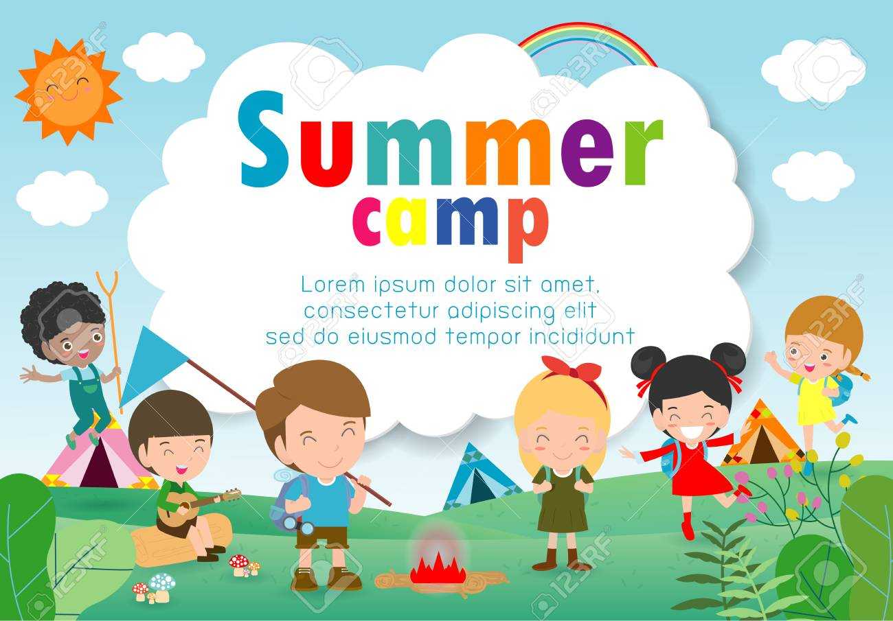 Kids Summer Camp Education Template For Advertising Brochure,.. With Summer Camp Brochure Template Free Download