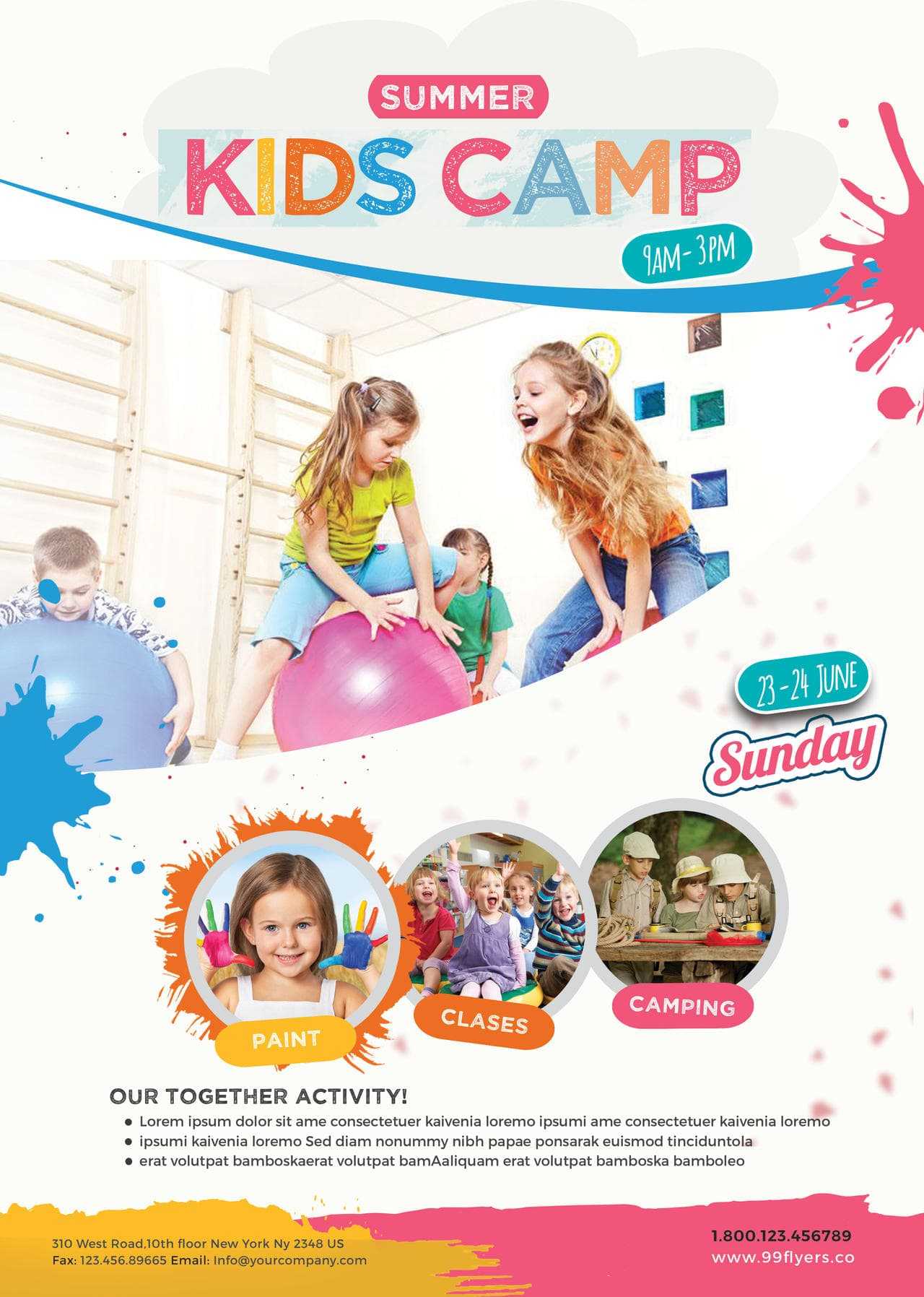 Kids Summer Camp Free Psd Flyer Template – Free Psd Flyer Pertaining To Summer Camp Brochure Template Free Download