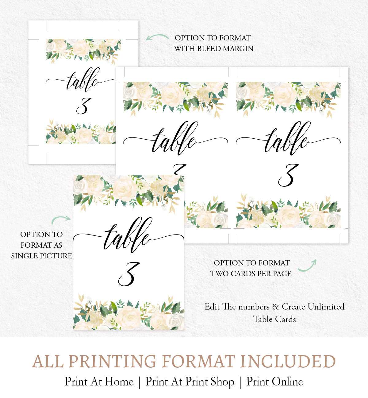 Kraft Table Numbers Template, F6 Regarding Table Number Cards Template