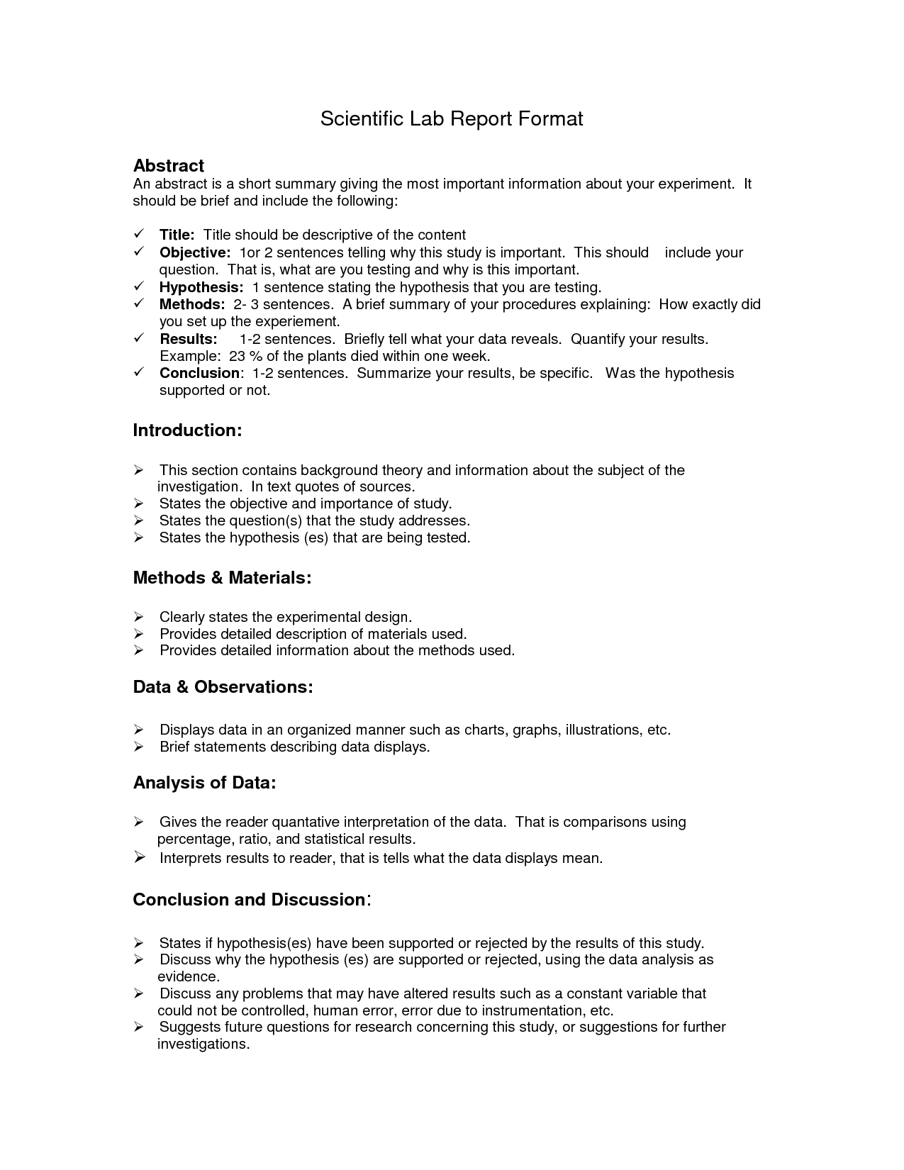 Lab Report Format Doc | Environmental Science Lessons | Lab Intended For Introduction Template For Report