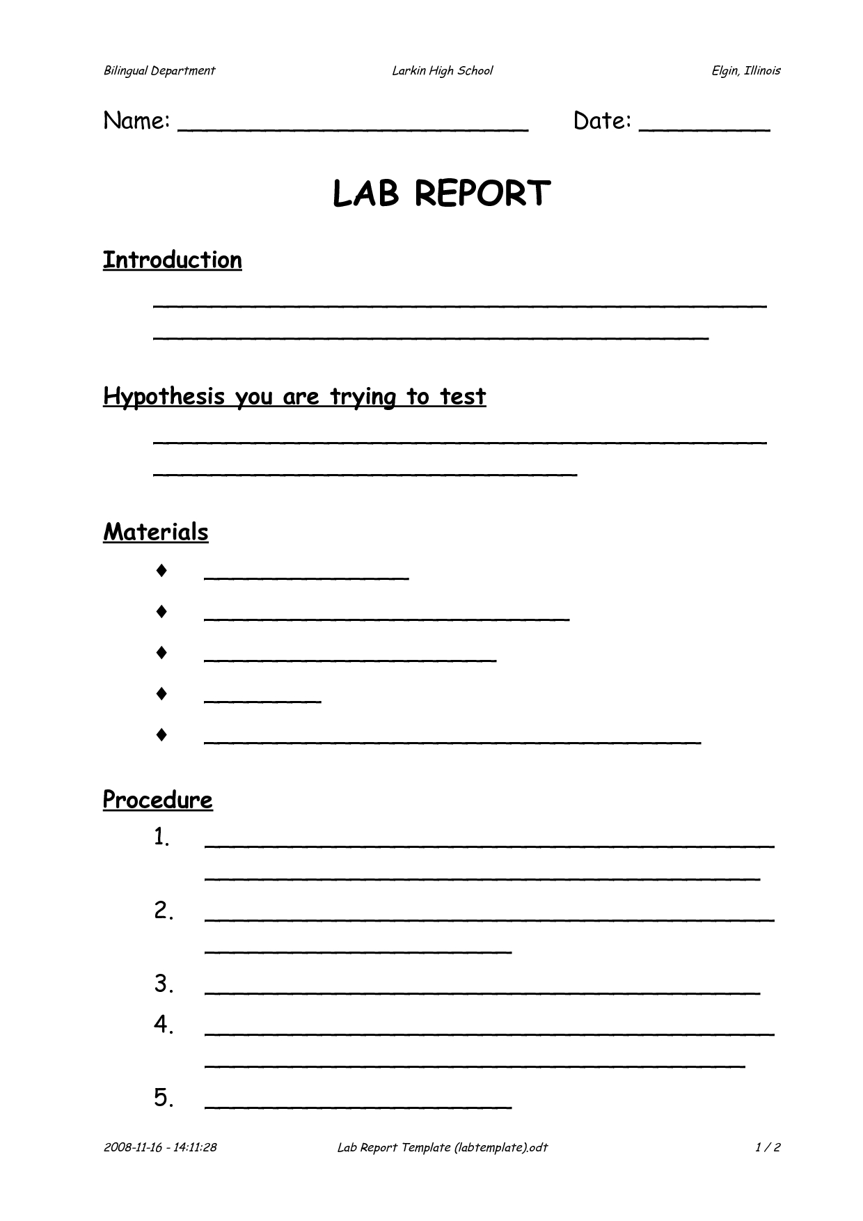 Lab Report Template Pdfnvh41087 7Glt4Bds | Lab Report In Lab Report Template Middle School