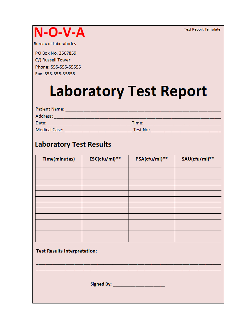 Laboratory Test Report Template Inside Medical Report With Medical Report Template Free Downloads