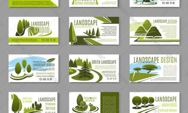 Landscape Design Studio Business Card Template with Landscaping Business Card Template