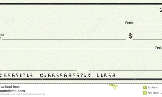 Large Blank Check - Green Security Background Stock Image in Large Blank Cheque Template