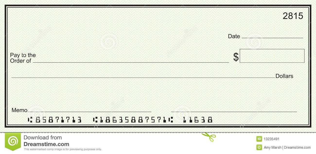 Large Blank Check – Green Security Background Stock Image With Regard To Fun Blank Cheque Template