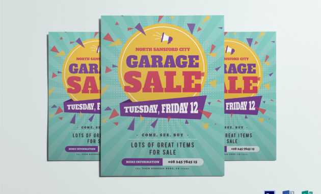 Large Garage Sale Flyer Template for Yard Sale Flyer Template Word