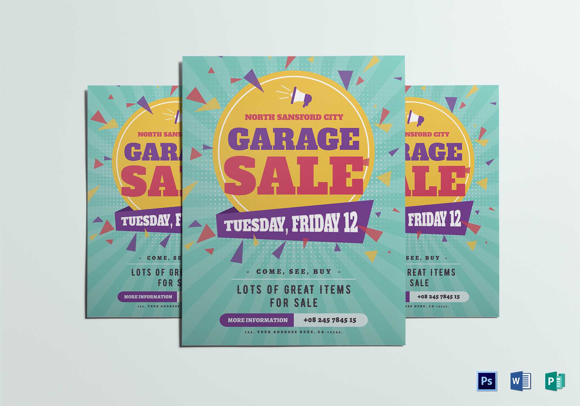 Large Garage Sale Flyer Template For Yard Sale Flyer Template Word