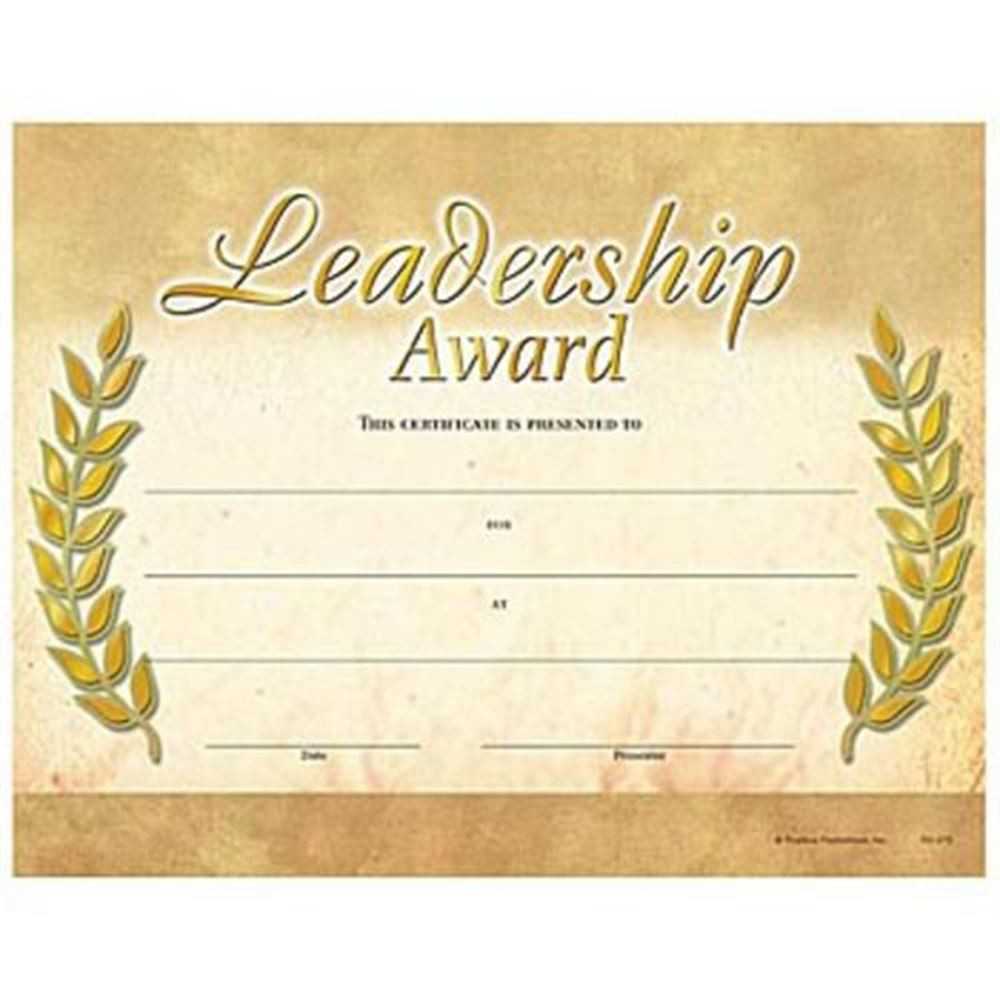 Leadership Award Gold Foil Stamped Certificates Pertaining To Leadership Award Certificate Template