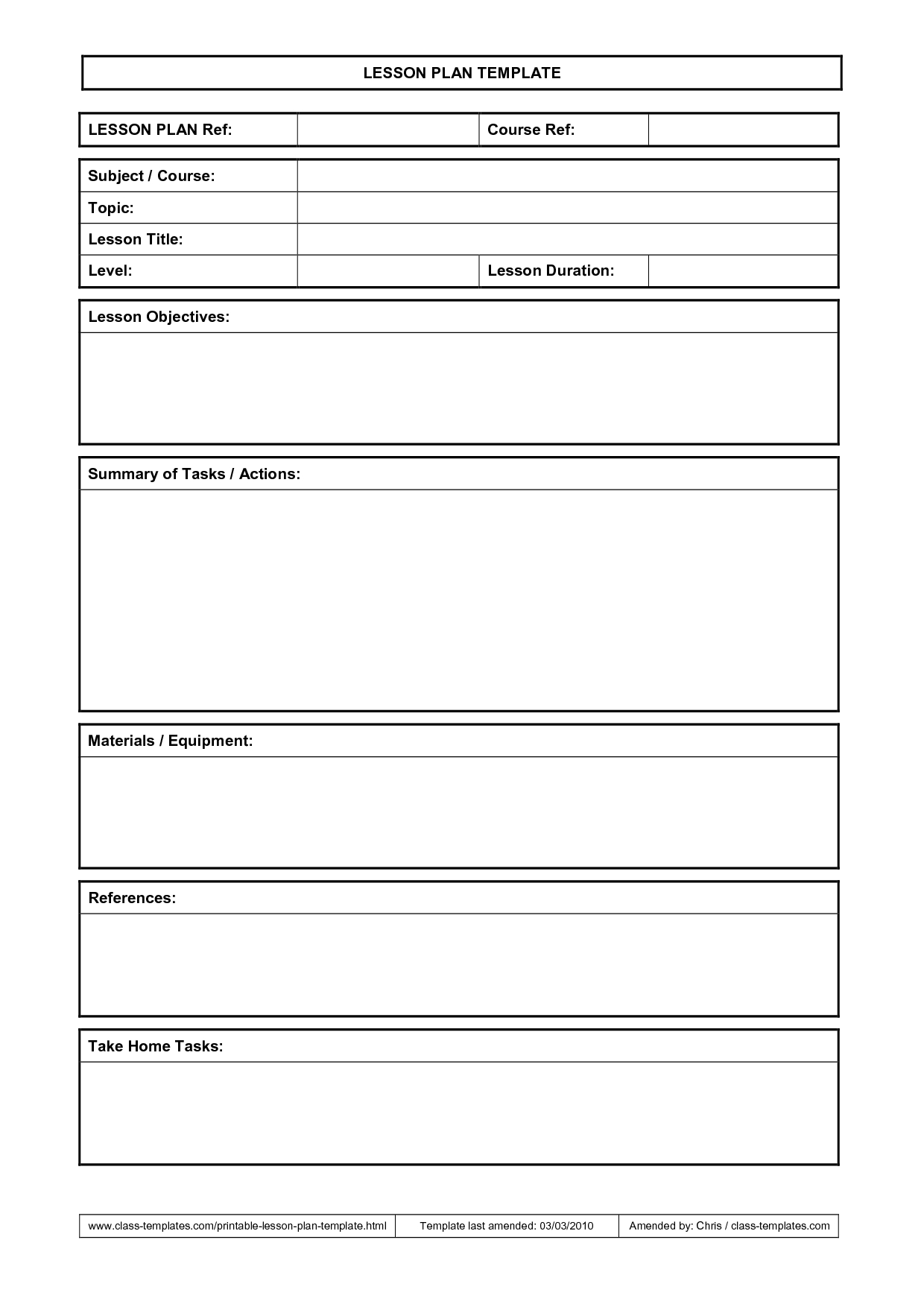 Lesson Plan Template … | Teaching Ideas | Lesson Plan Format In Blank Unit Lesson Plan Template