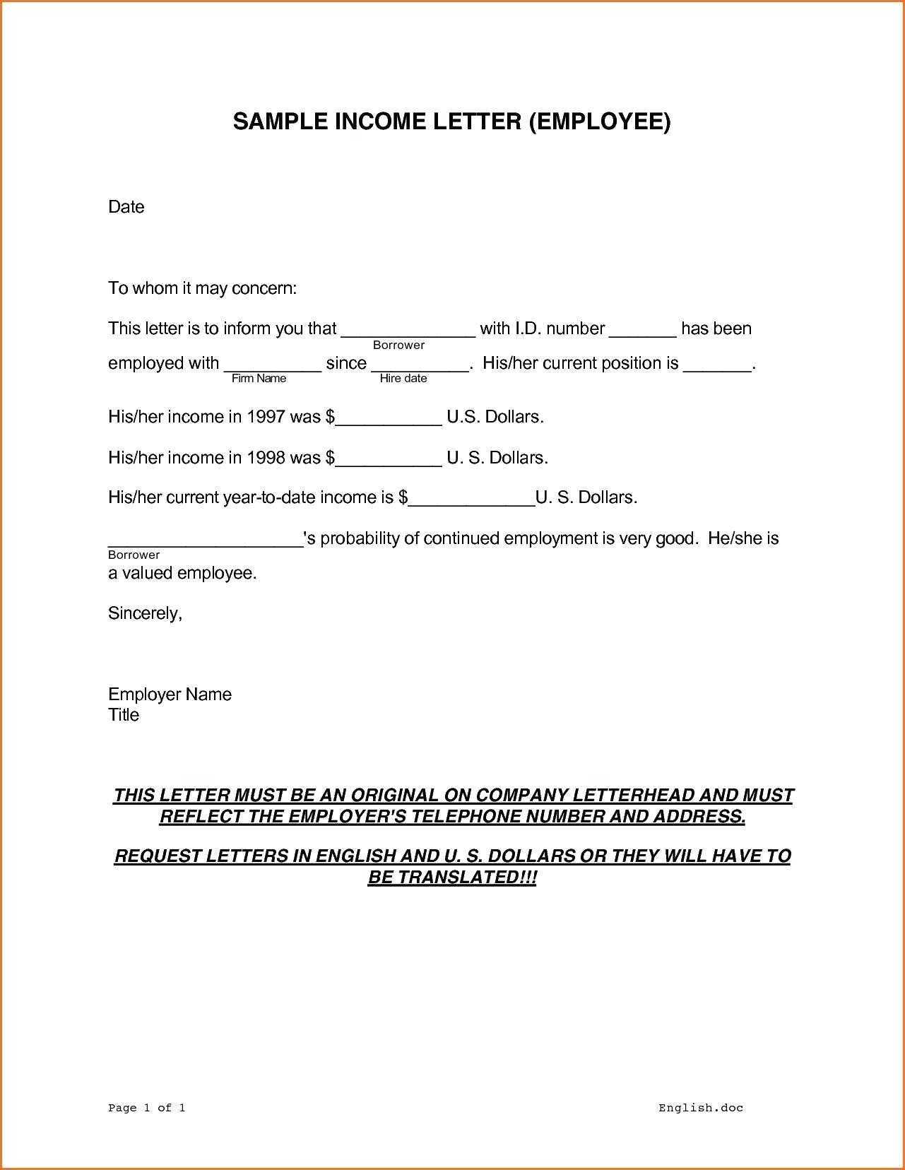 Letter Employment Verification Template – Verypage.co In Employment Verification Letter Template Word