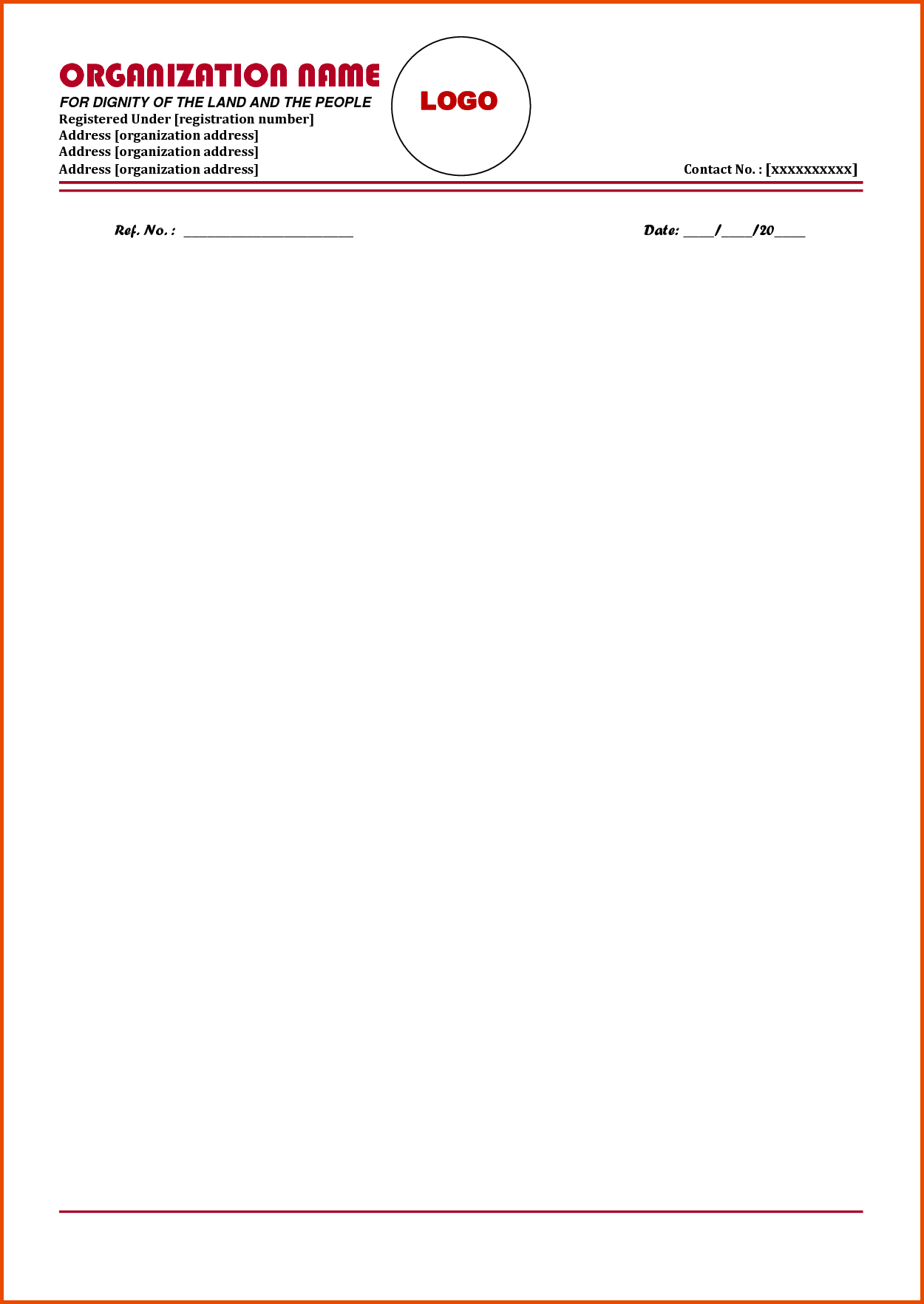 Letter Head Format Sop Templates Pdf Letterheaded Paper Regarding Headed Letter Template Word