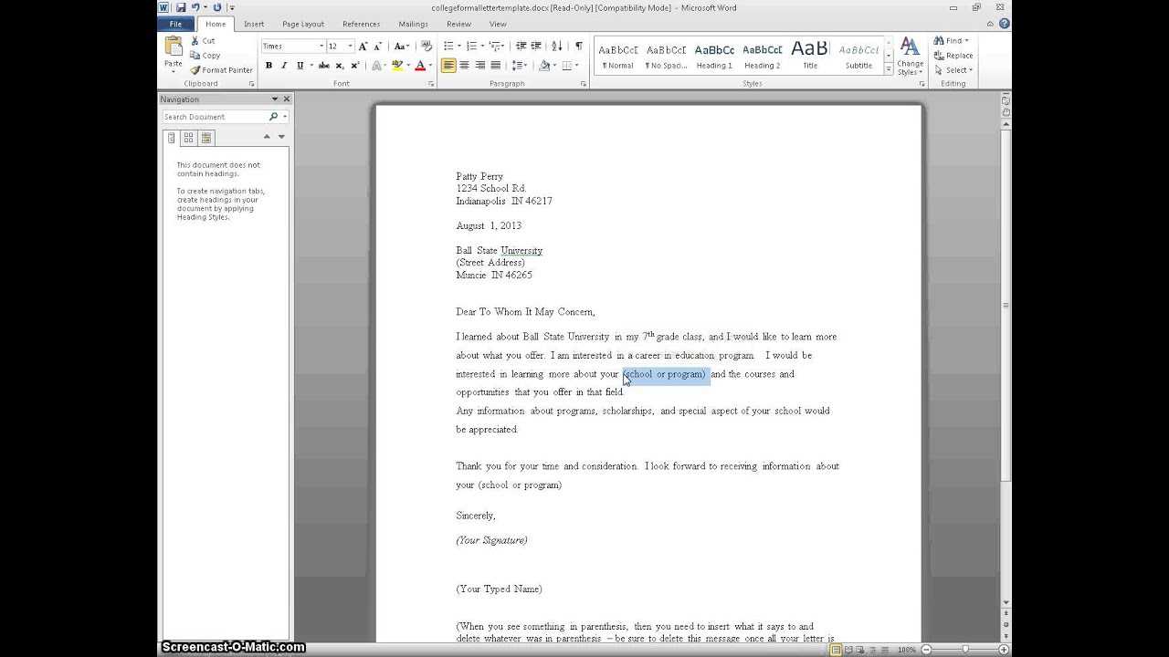 Letter Of Interest Inside Letter Of Interest Template Microsoft Word