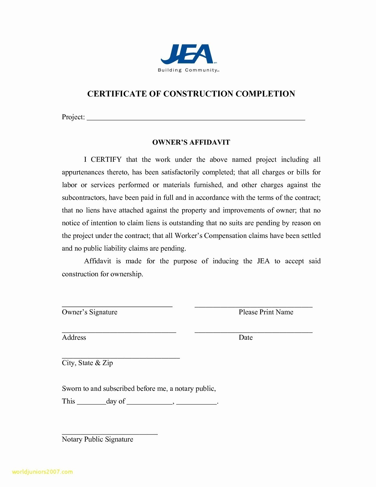 Letter Of Substantial Completion Template Examples | Letter With Regard To Certificate Of Substantial Completion Template