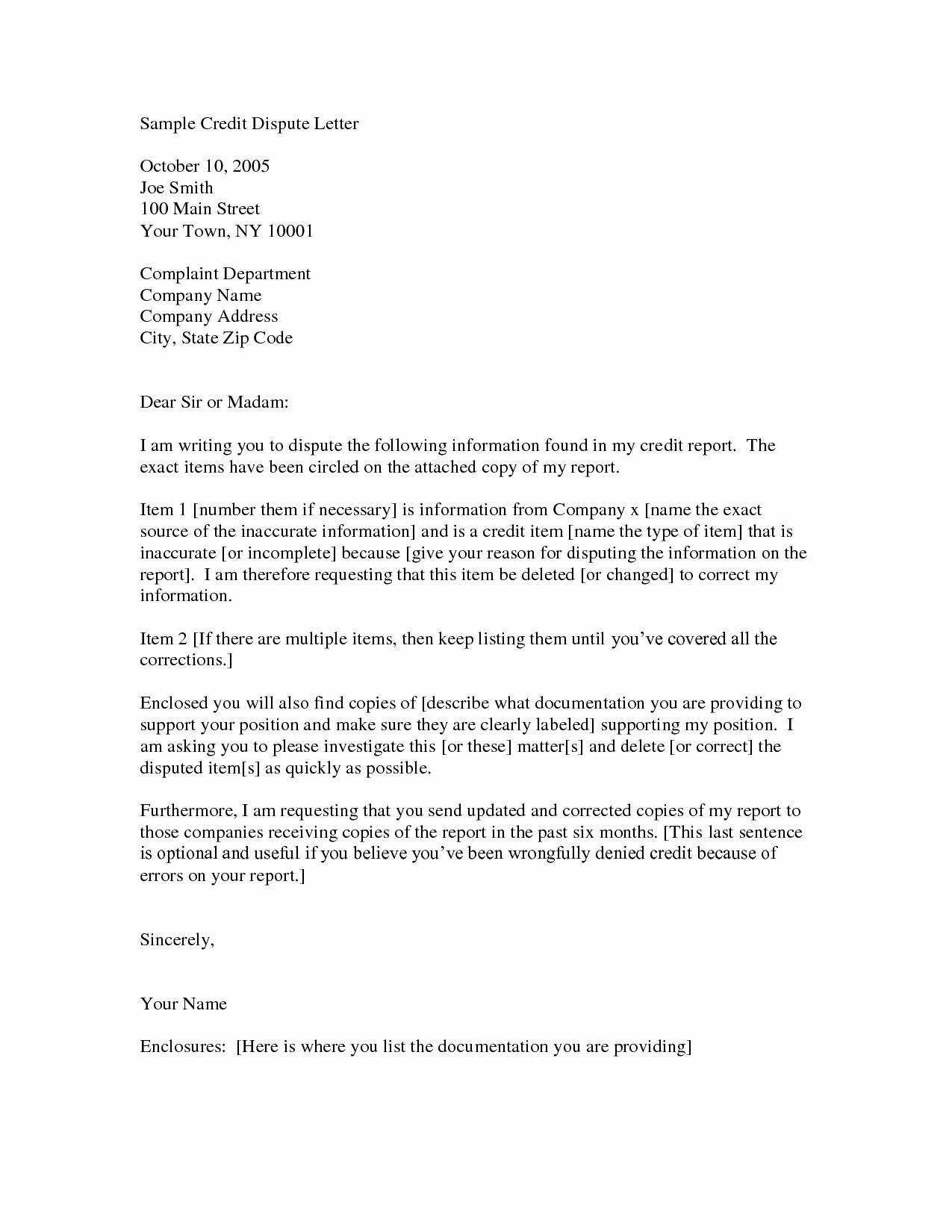 Letter To Credit Bureau Remove Paid Debt Beautiful Report For Credit Report Dispute Letter Template