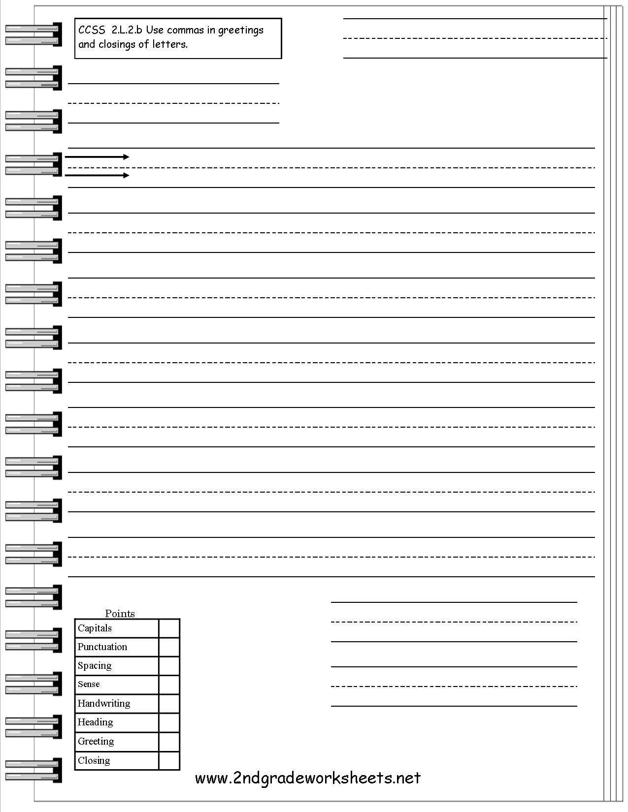 Letters And Parts Of A Letter Worksheet In Blank Letter Writing Template For Kids